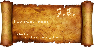 Fazakas Bene névjegykártya